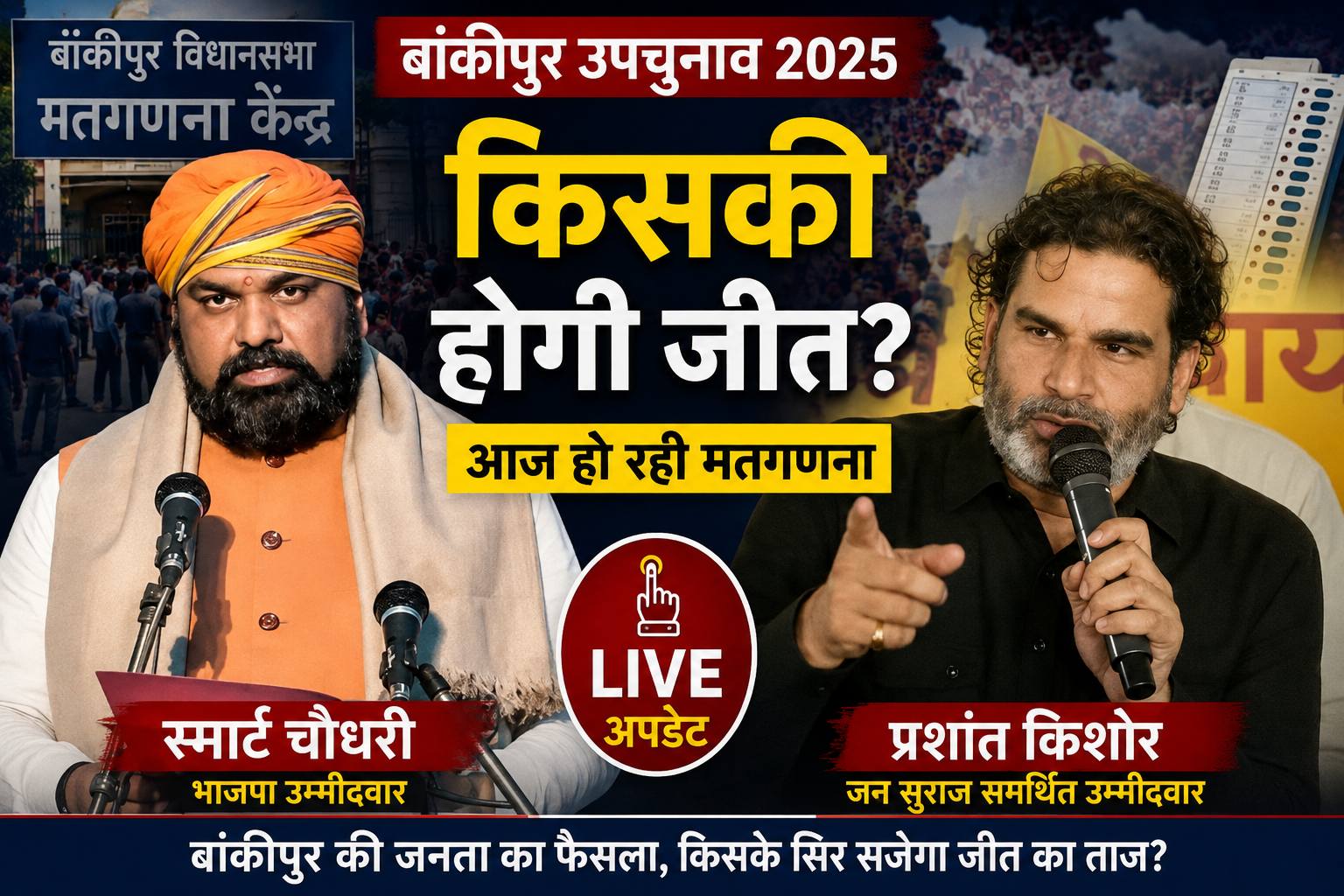 बांकीपुर उपचुनाव: 8वें राउंड के बाद प्रशांत किशोर 4,556 वोटों से आगे, मुकाबला हुआ दिलचस्प