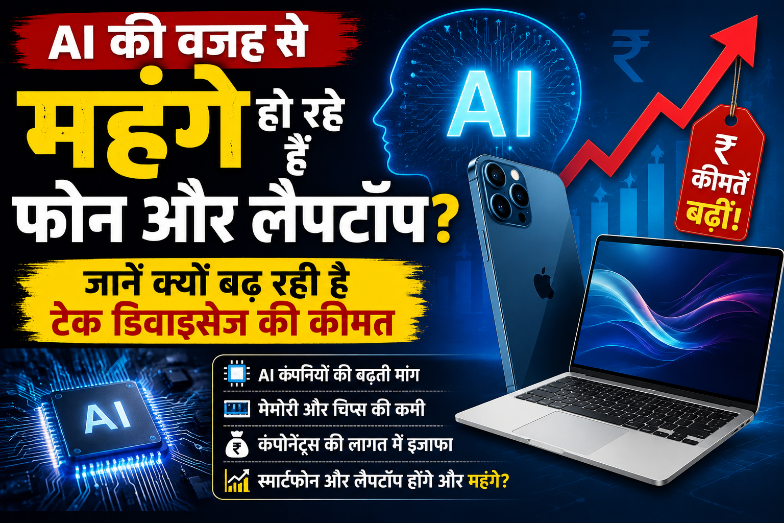 AI की वजह से महंगे हो रहे हैं फोन और लैपटॉप? जानें क्यों बढ़ रही है टेक डिवाइसेज की कीमत